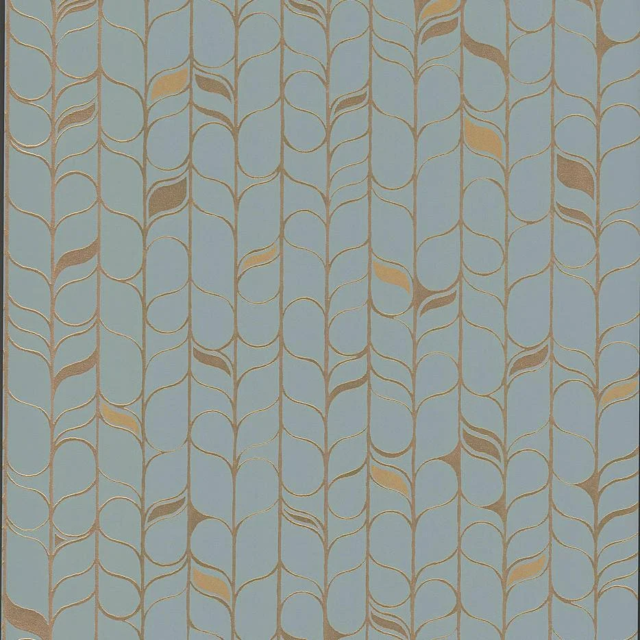 Perfect Petals Wallpaper // Blue & Gold