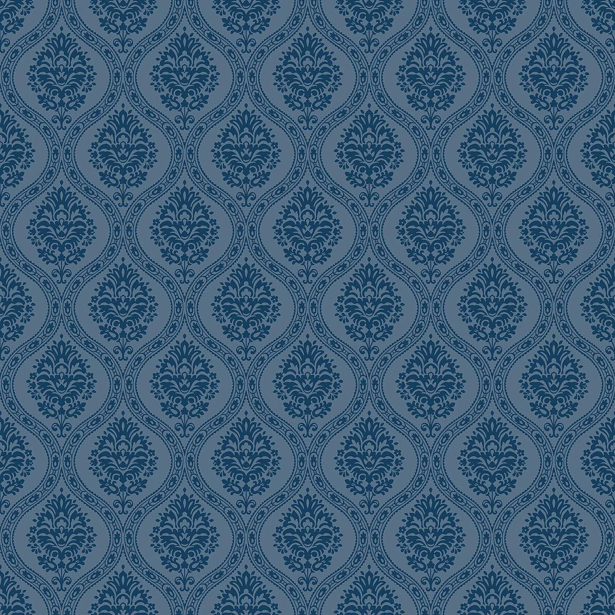 Petite Ogee Wallpaper // Navy