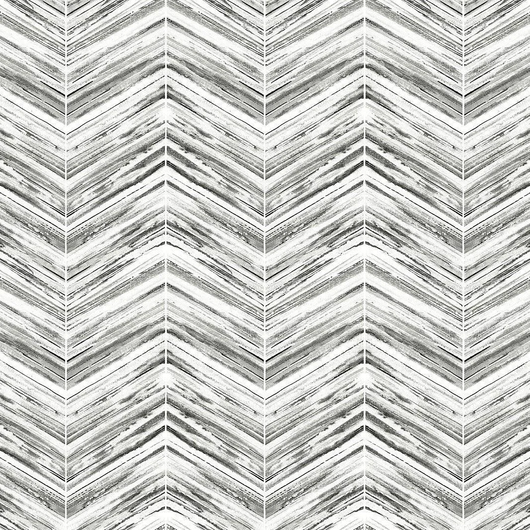Petite Watercolor Chevron Wallpaper // Black & White
