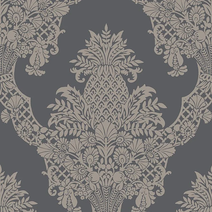 Pineapple Plantation Wallpaper // Grey