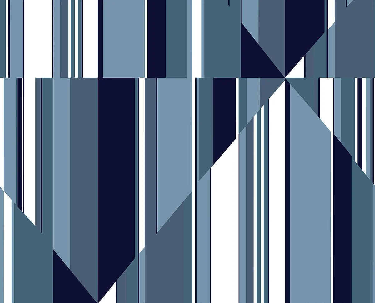 Pinwheel Stripe Wall Mural // Blue