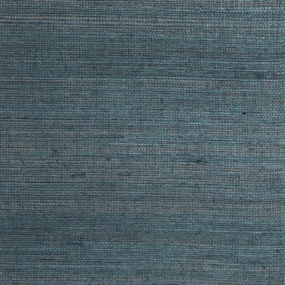 Plain Sisal Grasscloth Wallpaper // Teal