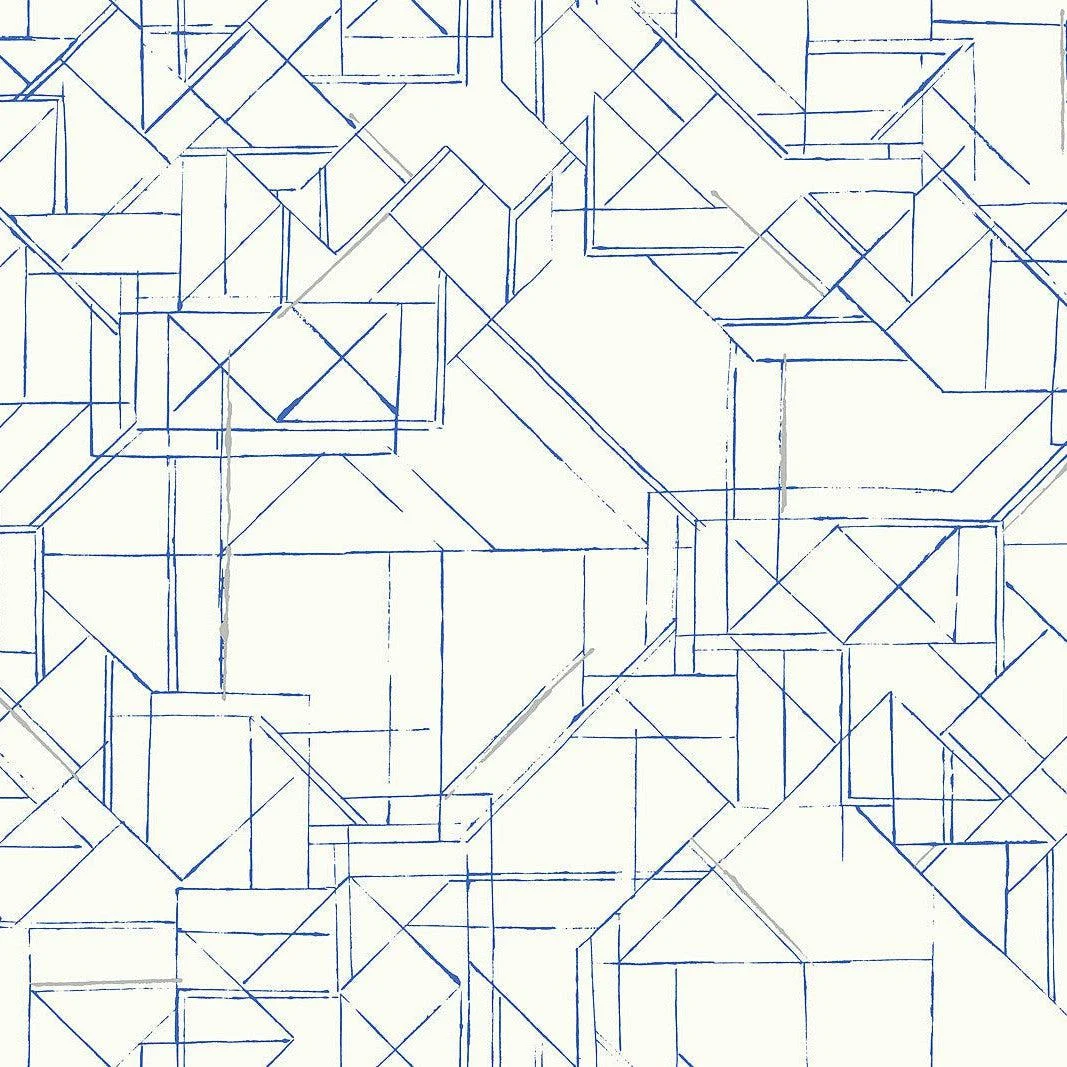Prism Schematics Peel & Stick Wallpaper // Cobalt