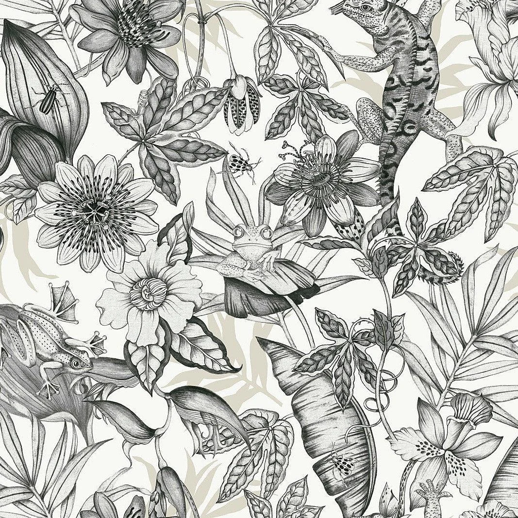 Rainforest Wallpaper // White & Charcoal
