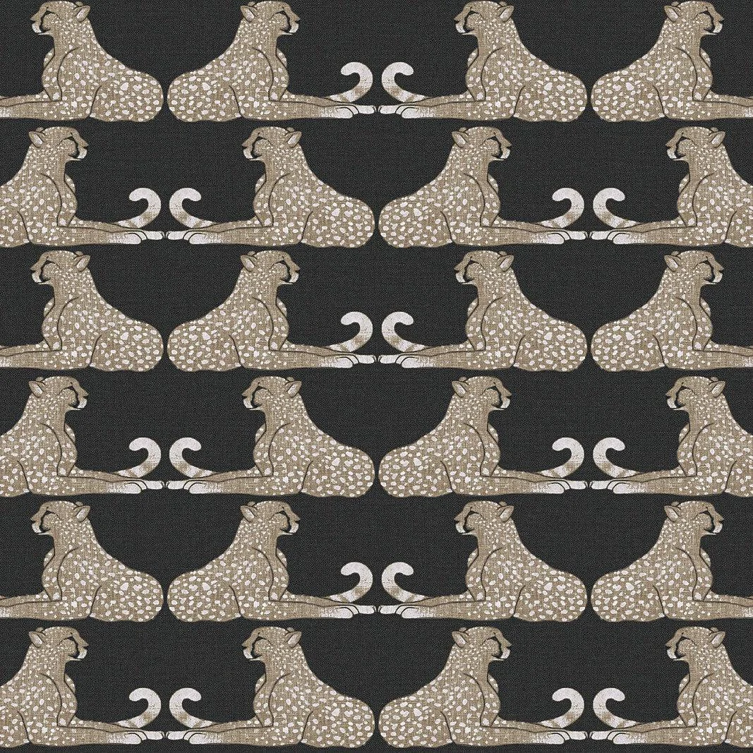Reclining Cheetahs Peel & Stick Wallpaper // Black