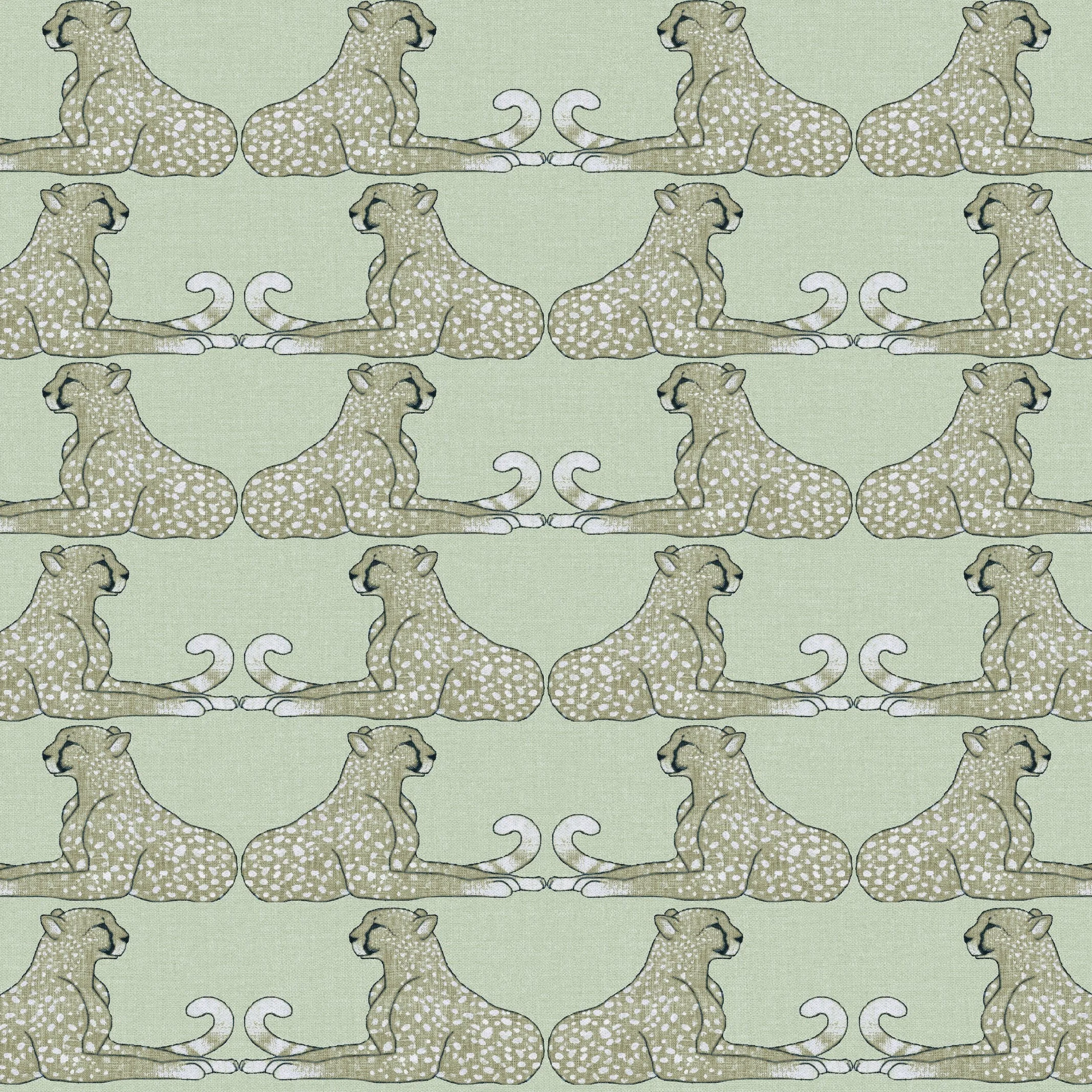 Reclining Cheetahs Peel & Stick Wallpaper // Taupe