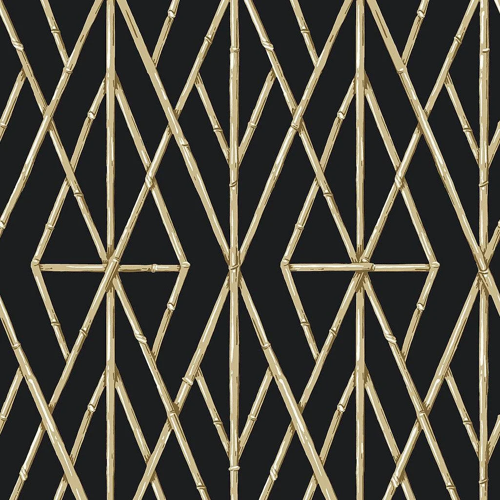 Riviera Bamboo Trellis Wallpaper // Black