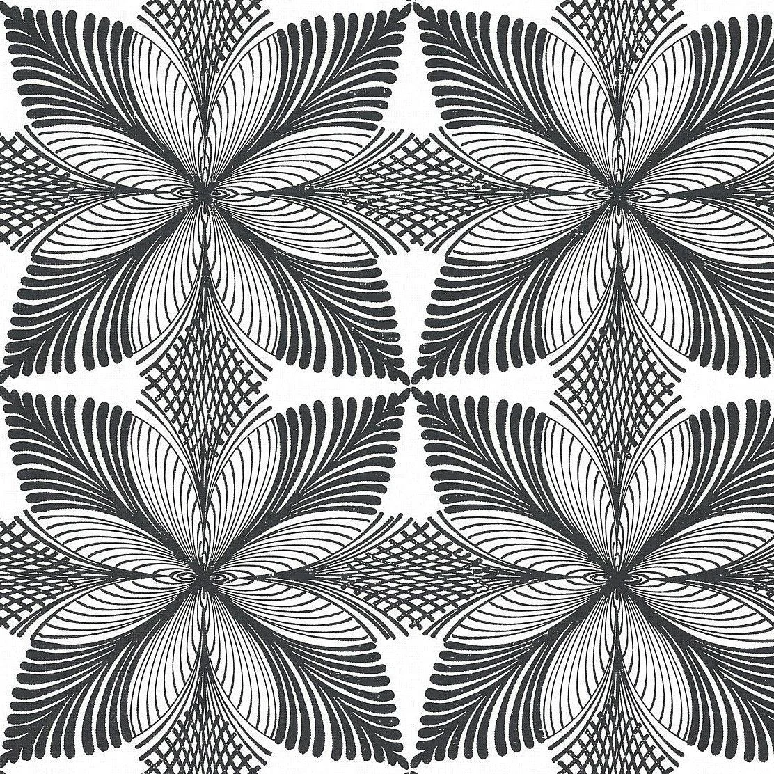 Roulettes Wallpaper // Cream & Black