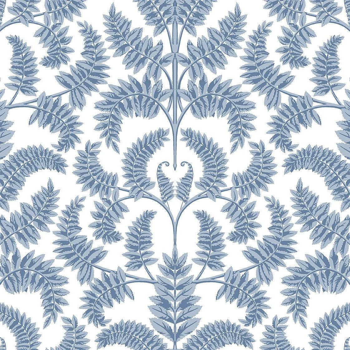 Royal Fern Damask Wallpaper // Blue