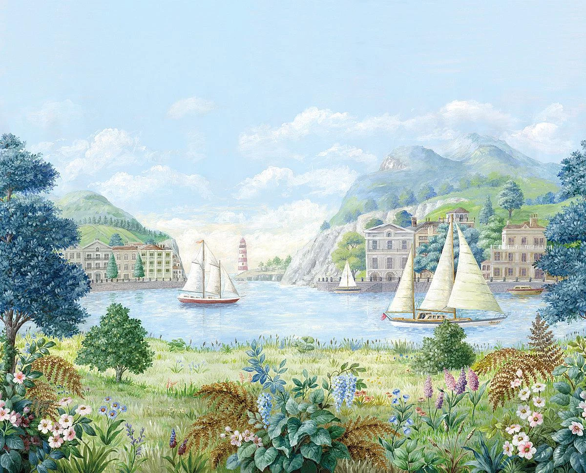 Safe Harbor Wall Mural // Light Blue
