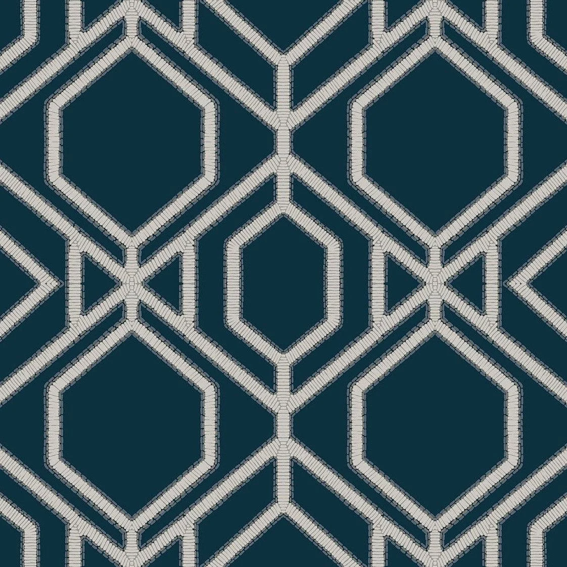 Sawgrass Trellis Wallpaper // Navy