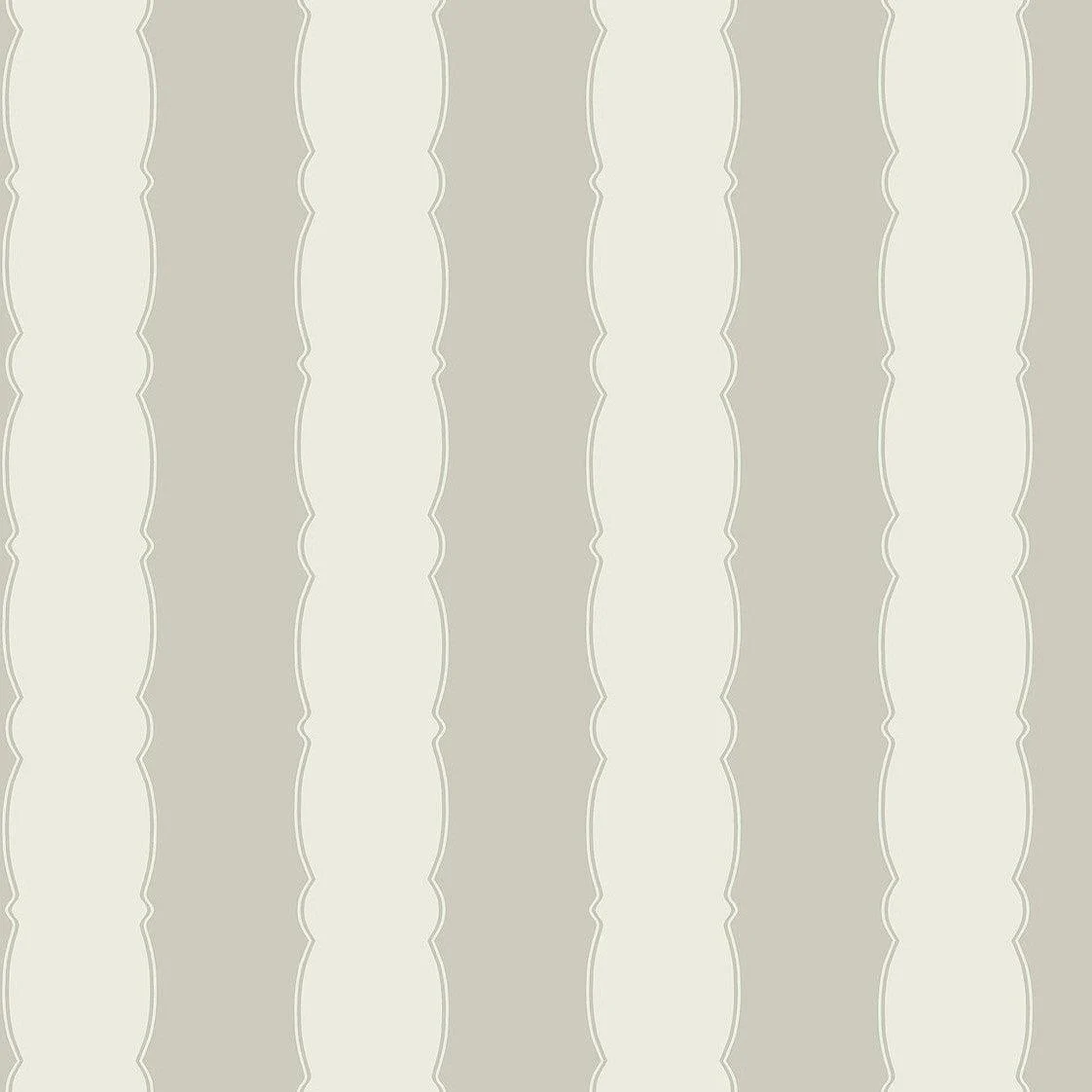 Scalloped Stripe Wallpaper // Grey