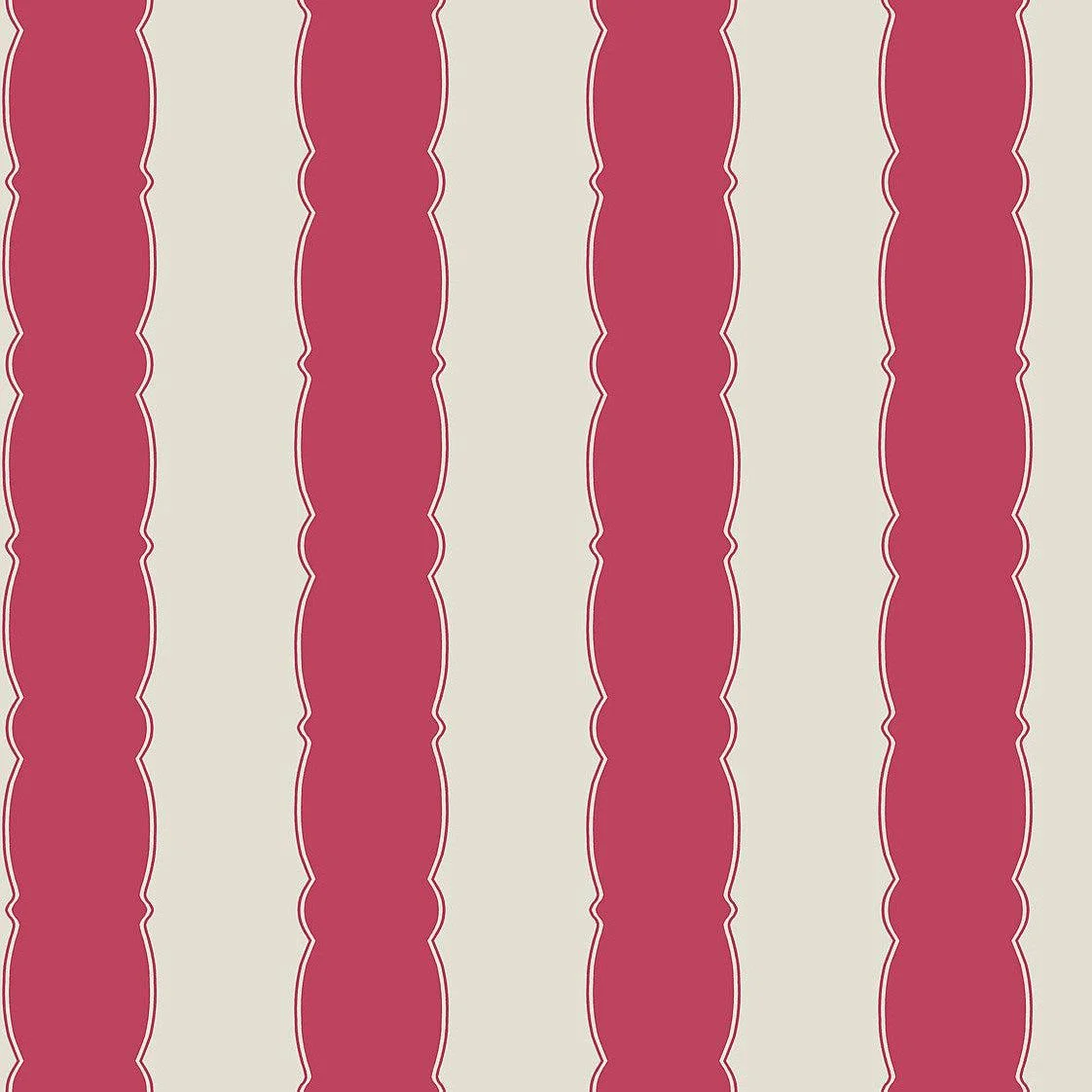 Scalloped Stripe Wallpaper // Red