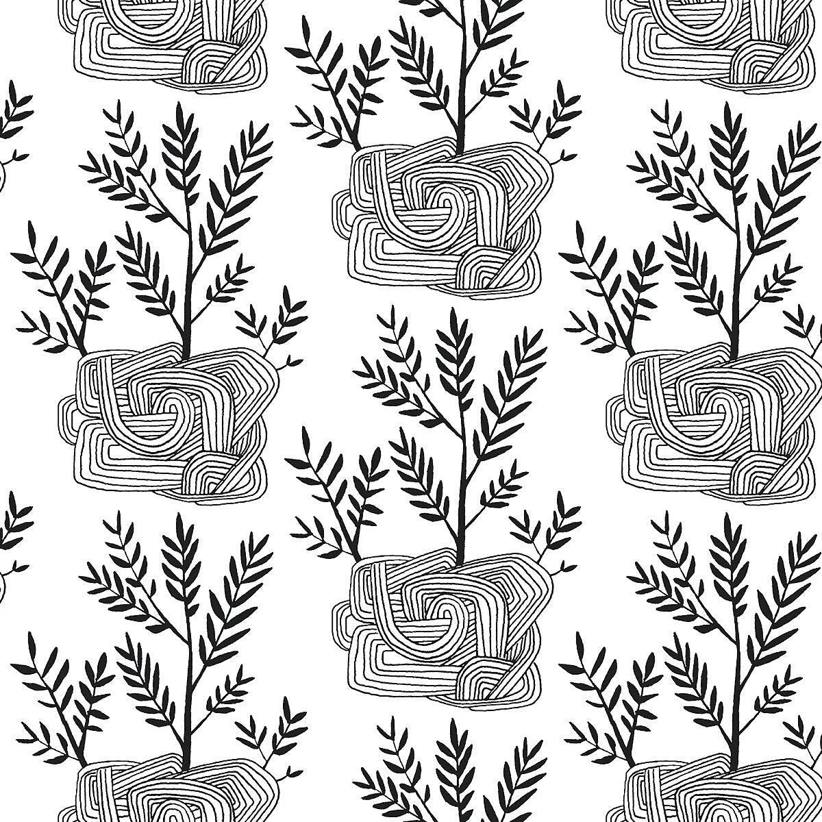 Seedlings Peel & Stick Wallpaper // Black