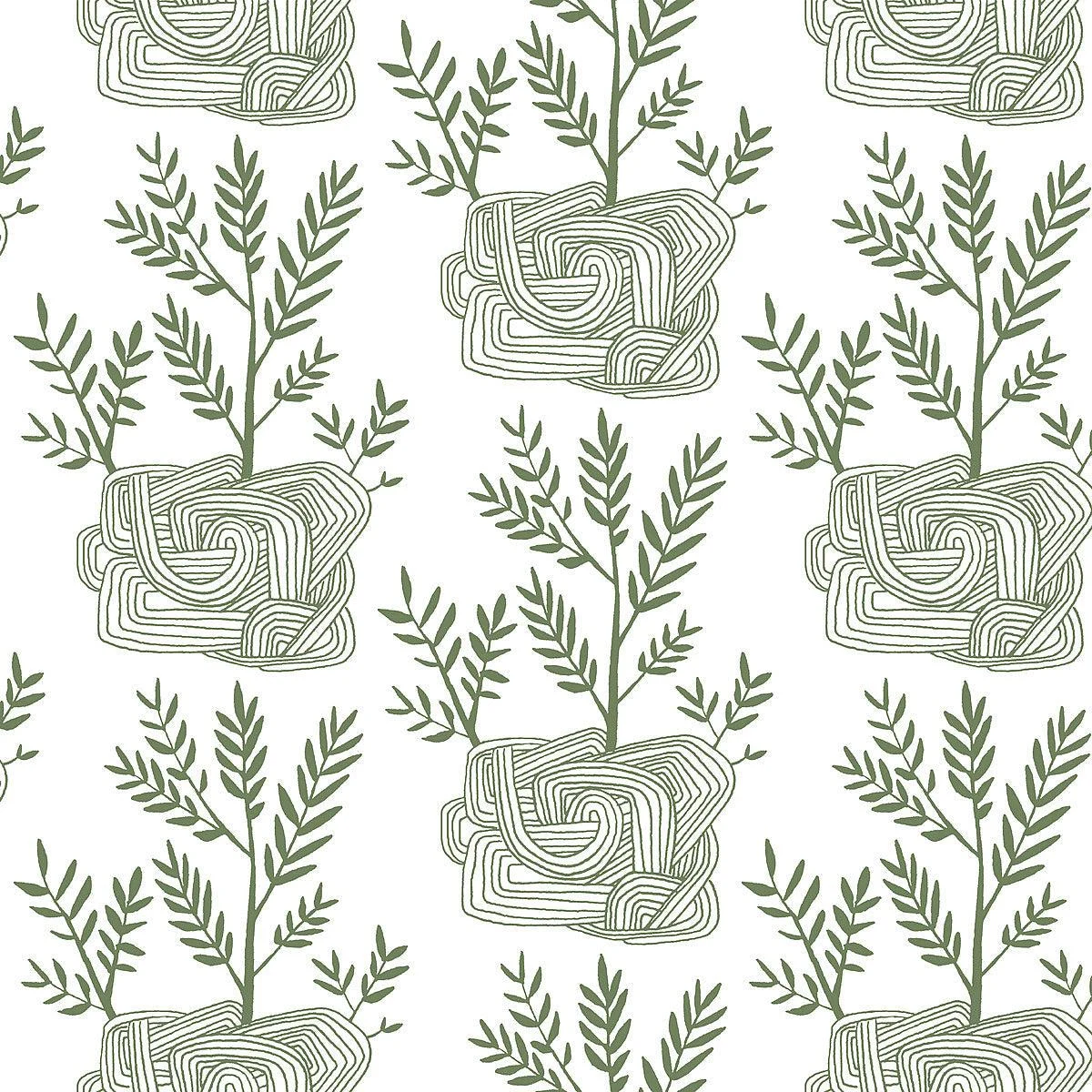 Seedlings Peel & Stick Wallpaper // Green