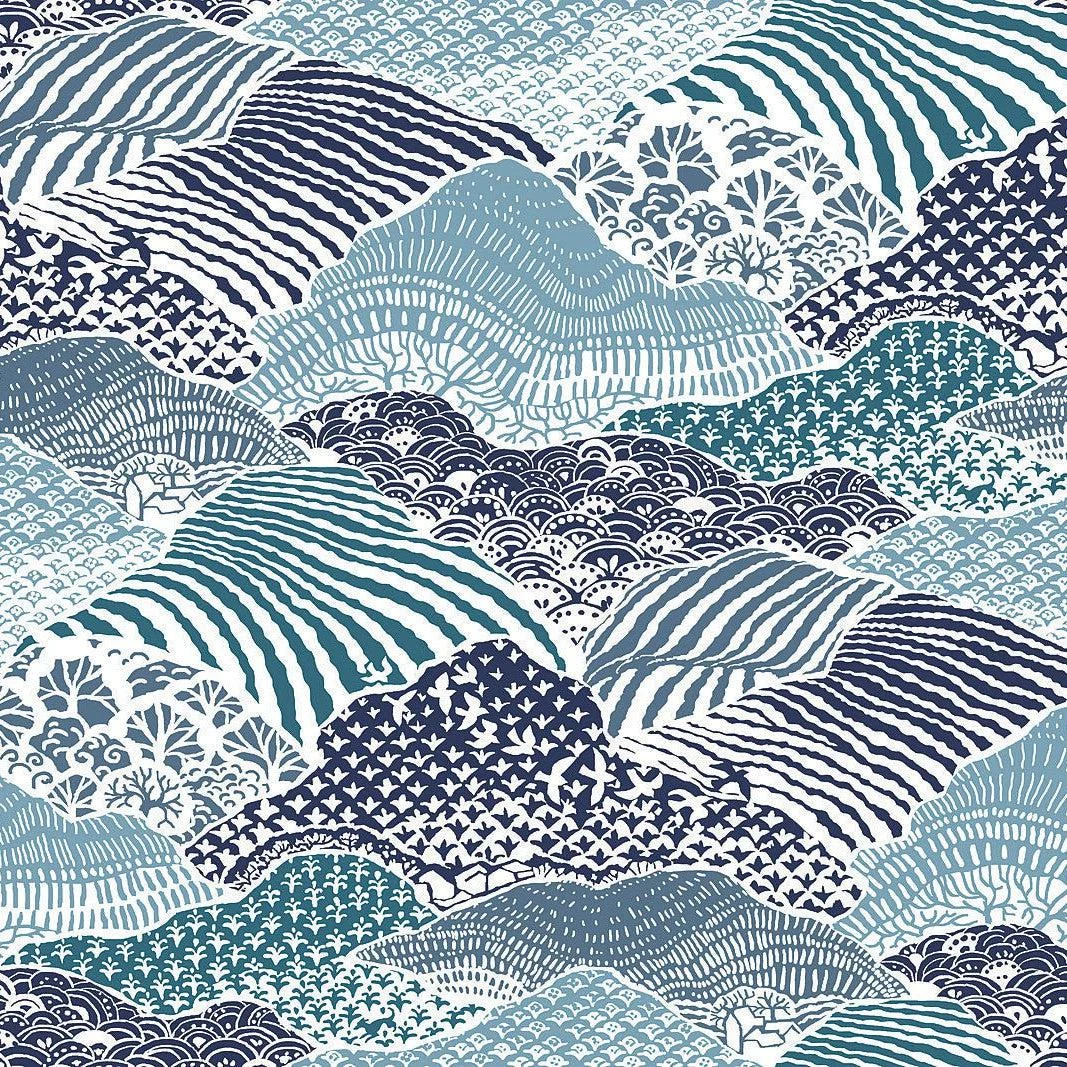 Shangri-La Peel & Stick Wallpaper // Navy Blue