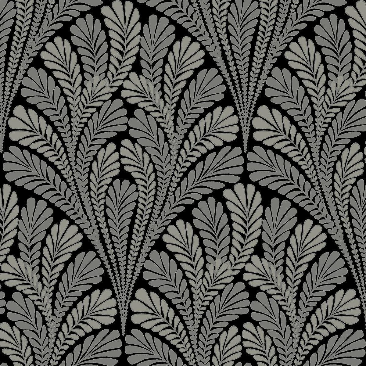 Shell Damask Wallpaper // Black
