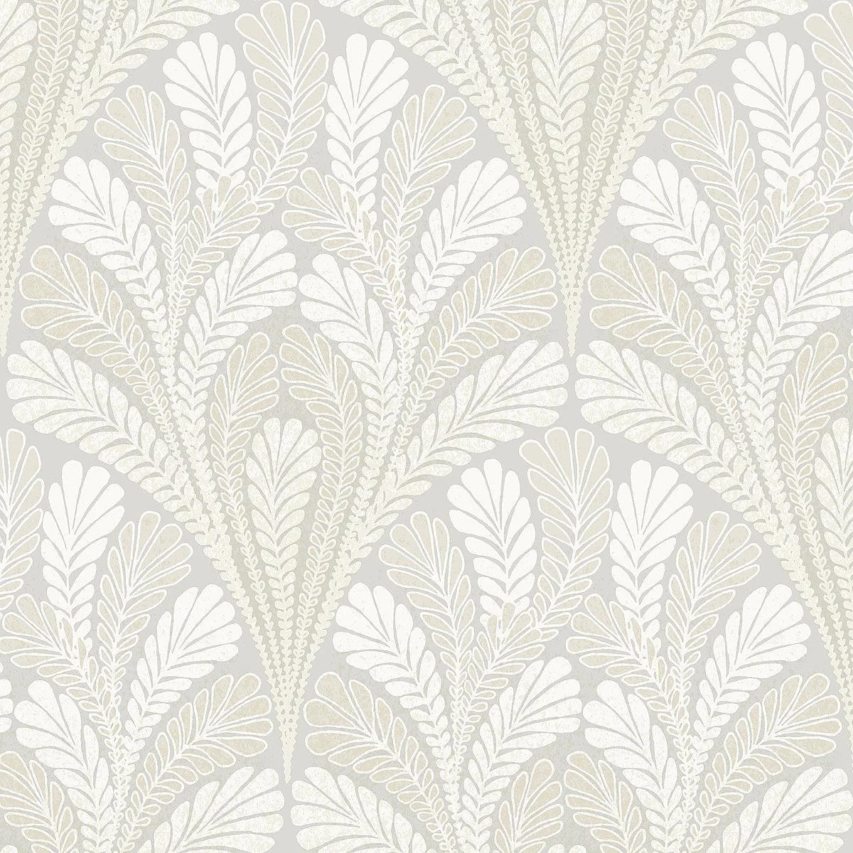 Shell Damask Wallpaper // Grey
