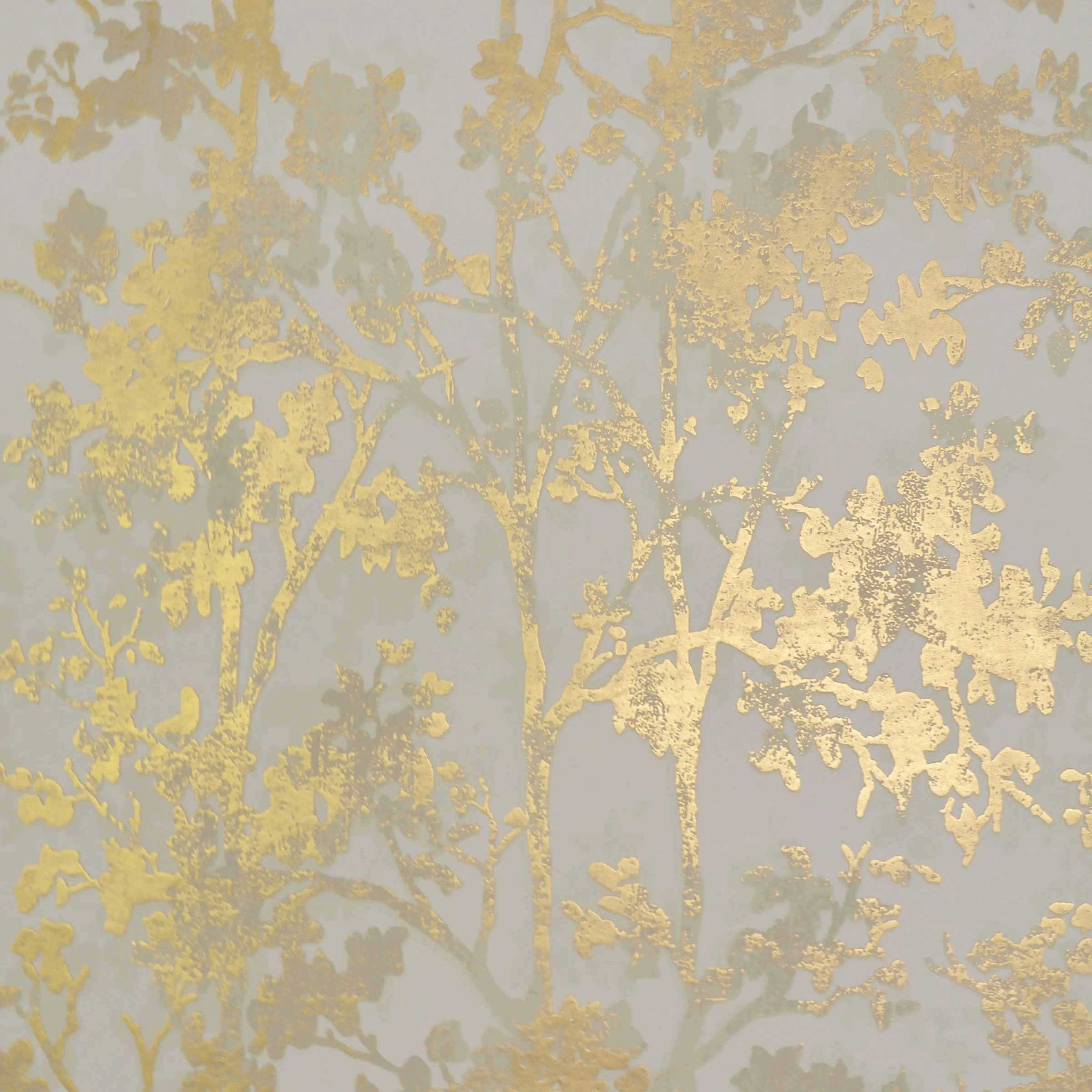 Shimmering Foliage Wallpaper // Almond & Gold