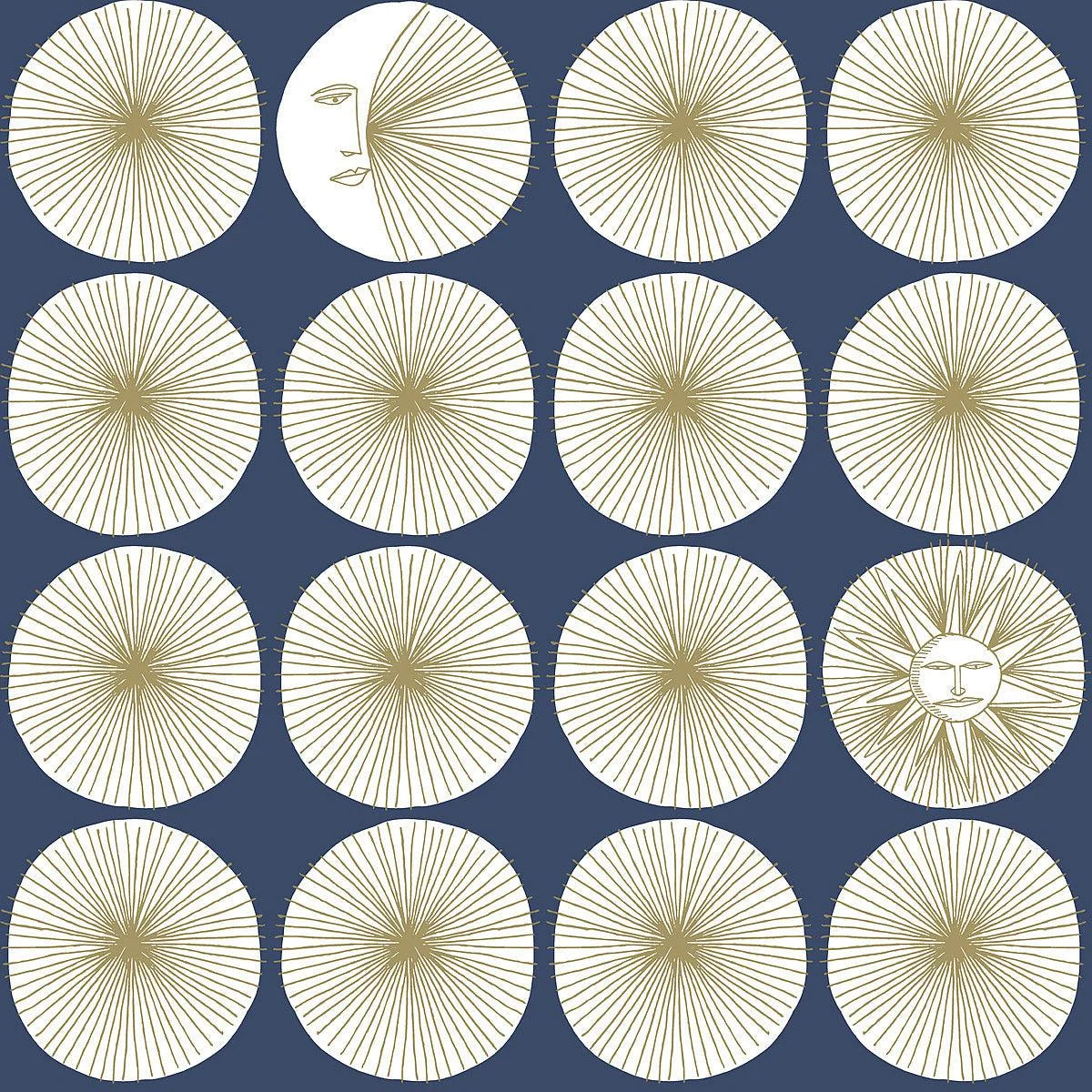 Soho Starburst Peel & Stick Wallpaper // Blue & Gold
