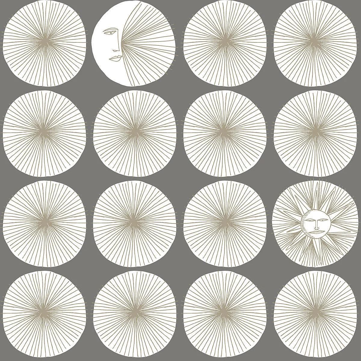 Soho Starburst Peel & Stick Wallpaper // Grey