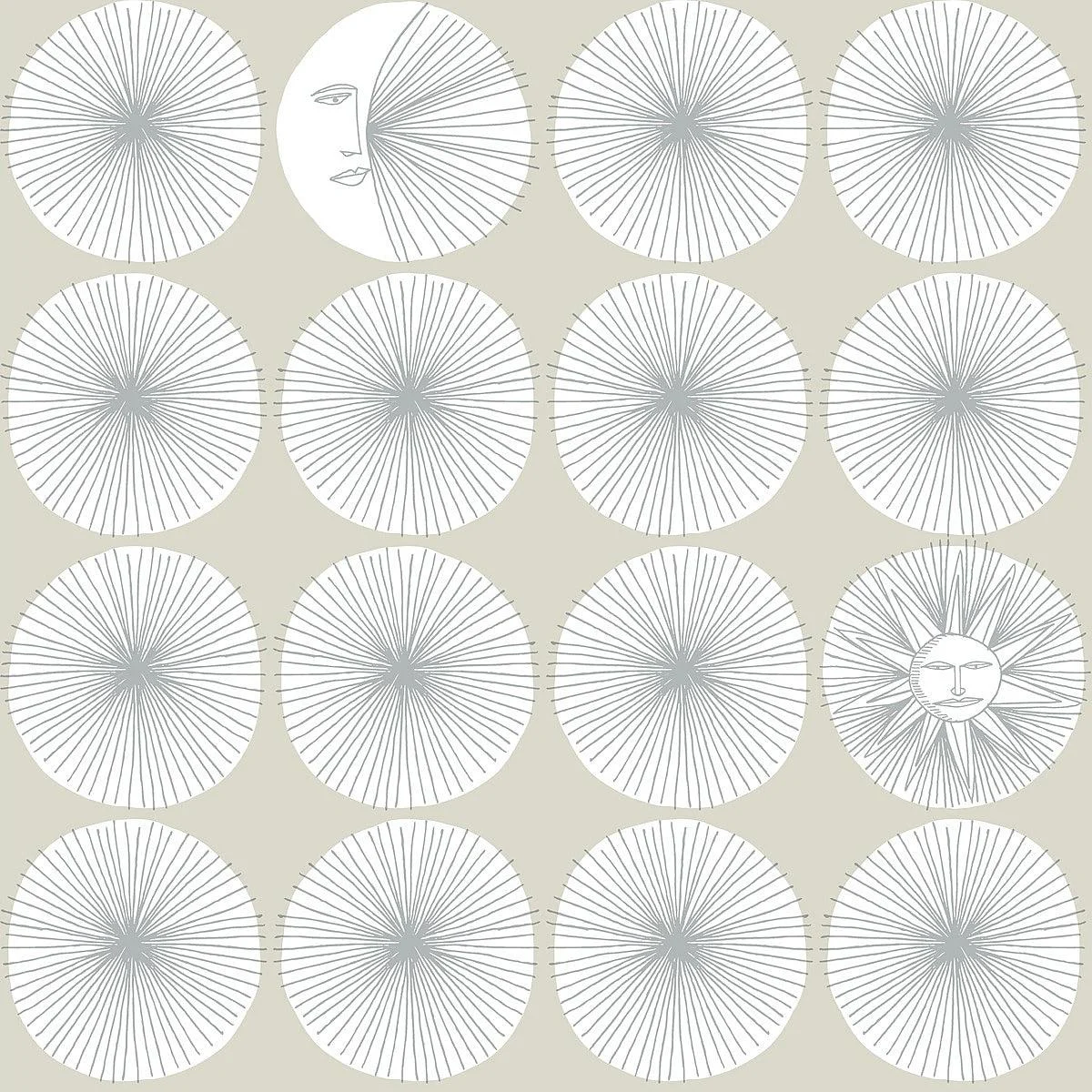 Soho Starburst Peel & Stick Wallpaper // Silver