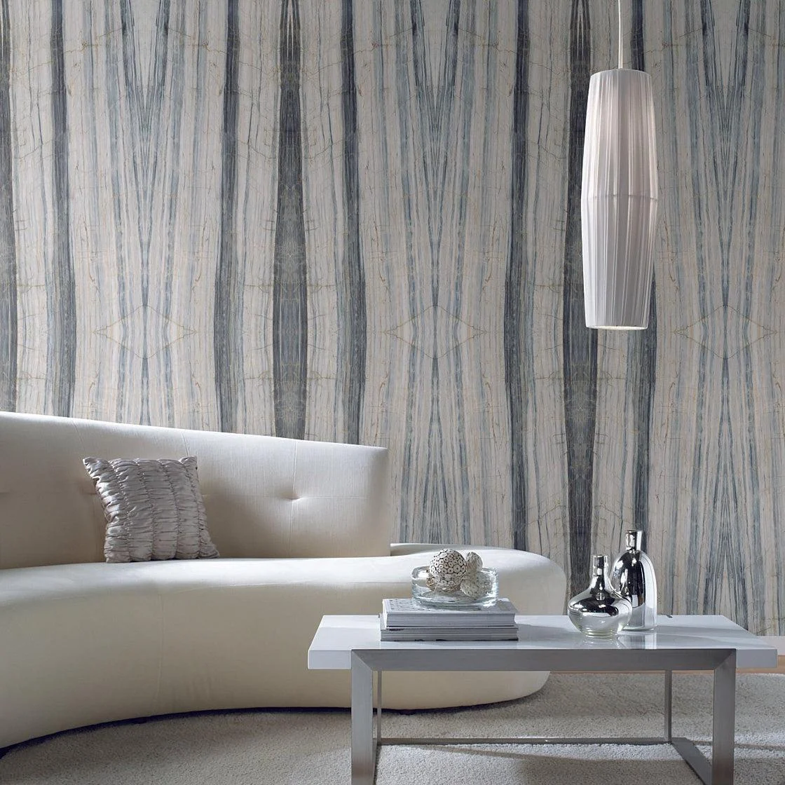 Spanish Marble Peel & Stick Wallpaper // Grey & Blue