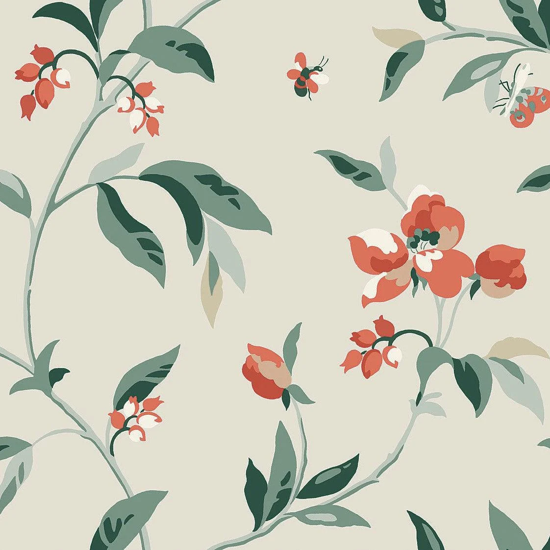 Springtime Wallpaper // Beige & Orange