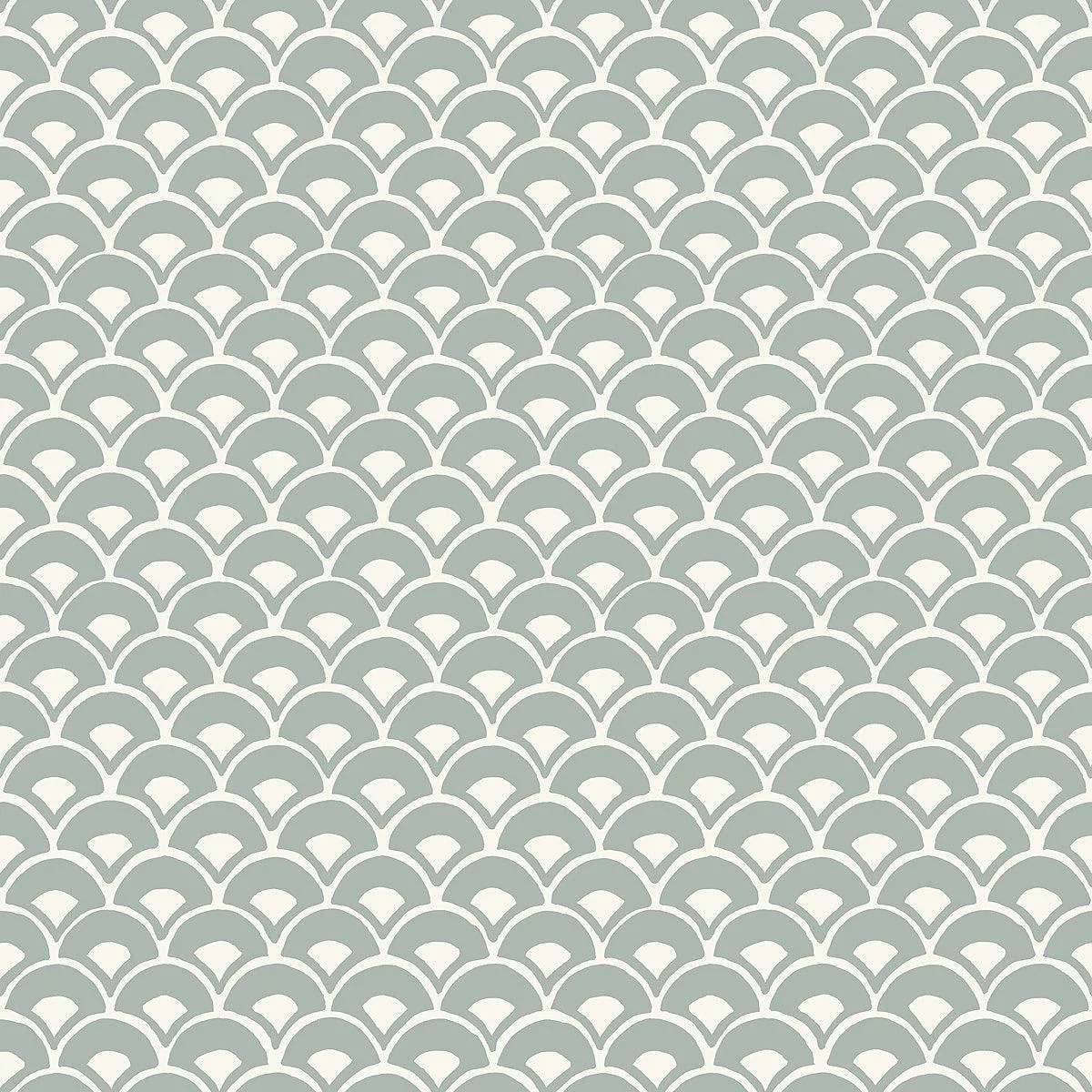 Stacked Scallops Wallpaper // Blue