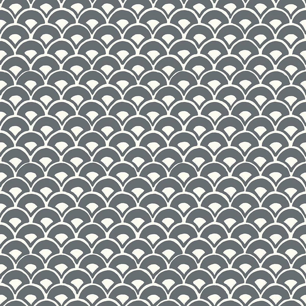 Stacked Scallops Wallpaper // Grey