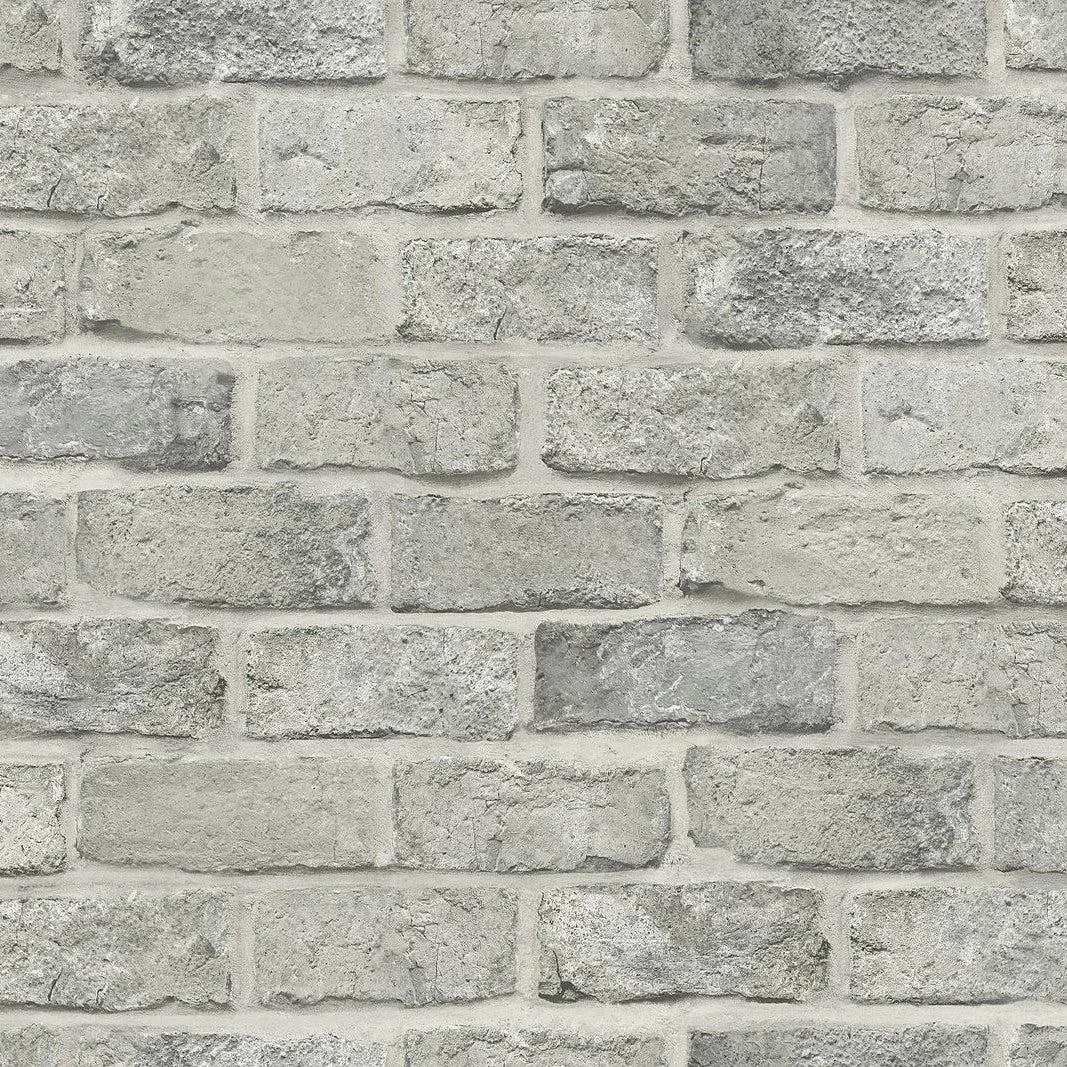 Stretcher Brick Peel & Stick Wallpaper // Grey
