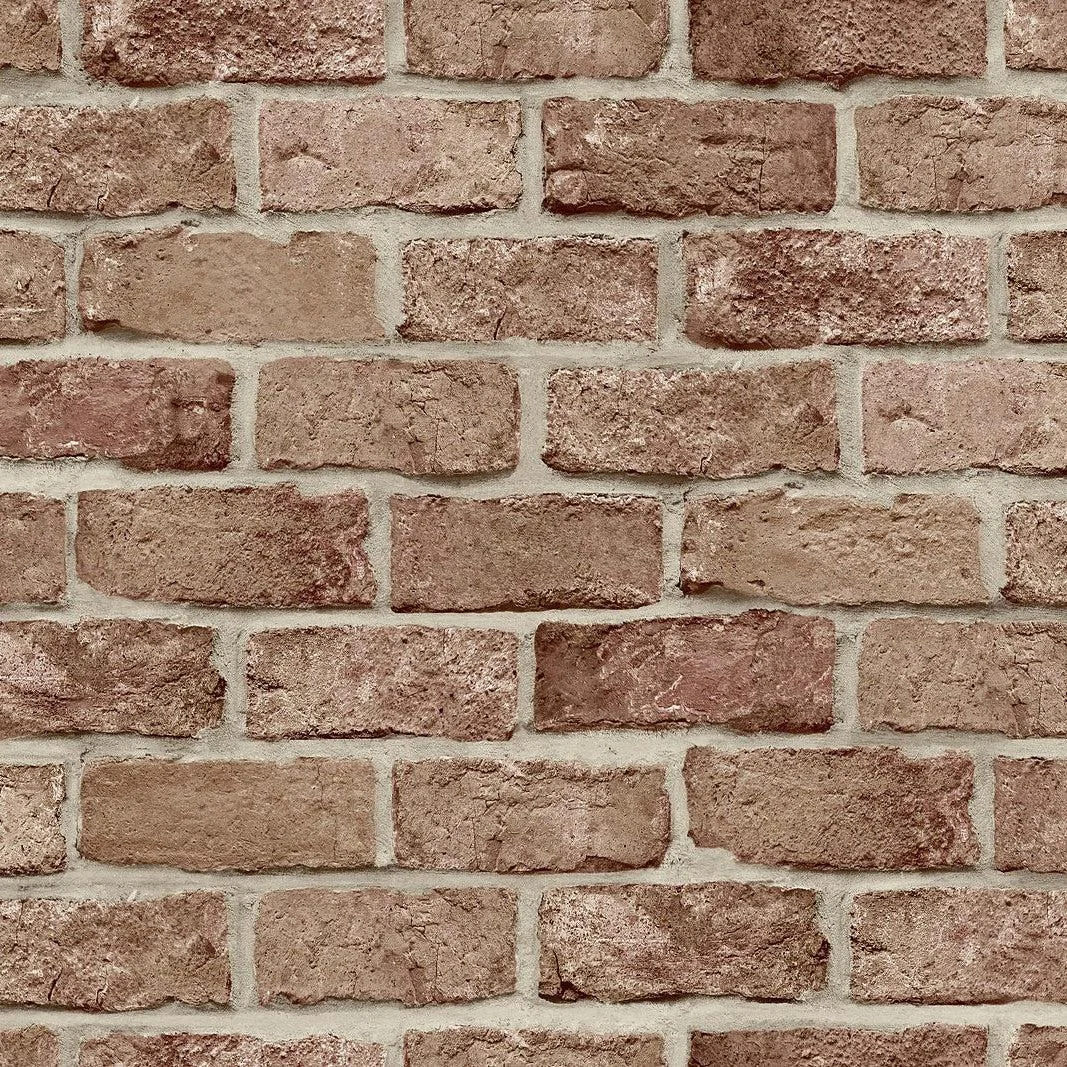 Stretcher Brick Peel & Stick Wallpaper // Red