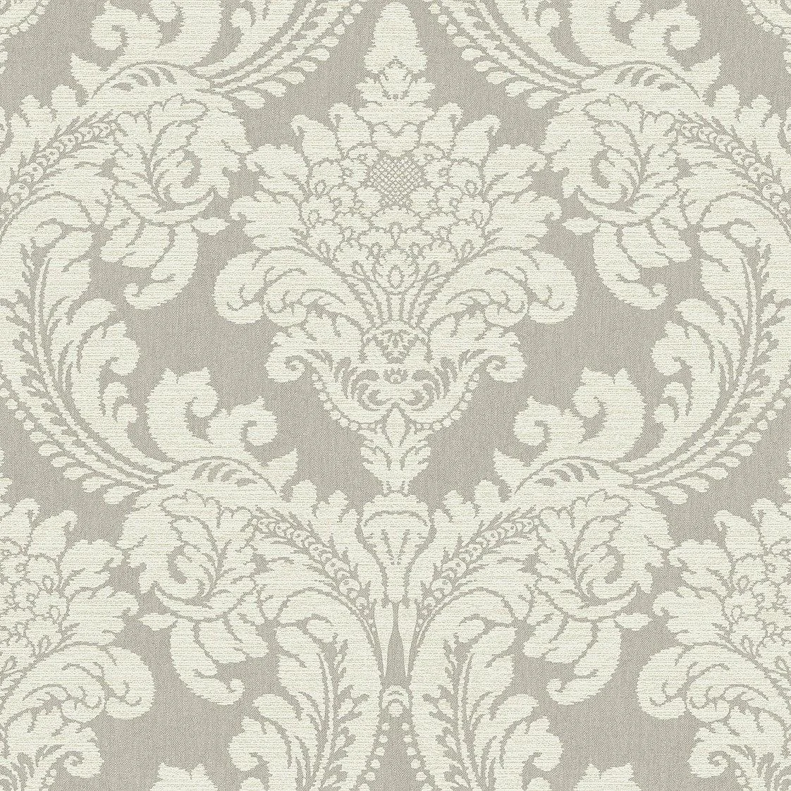 Tapestry Damask Wallpaper // Grey