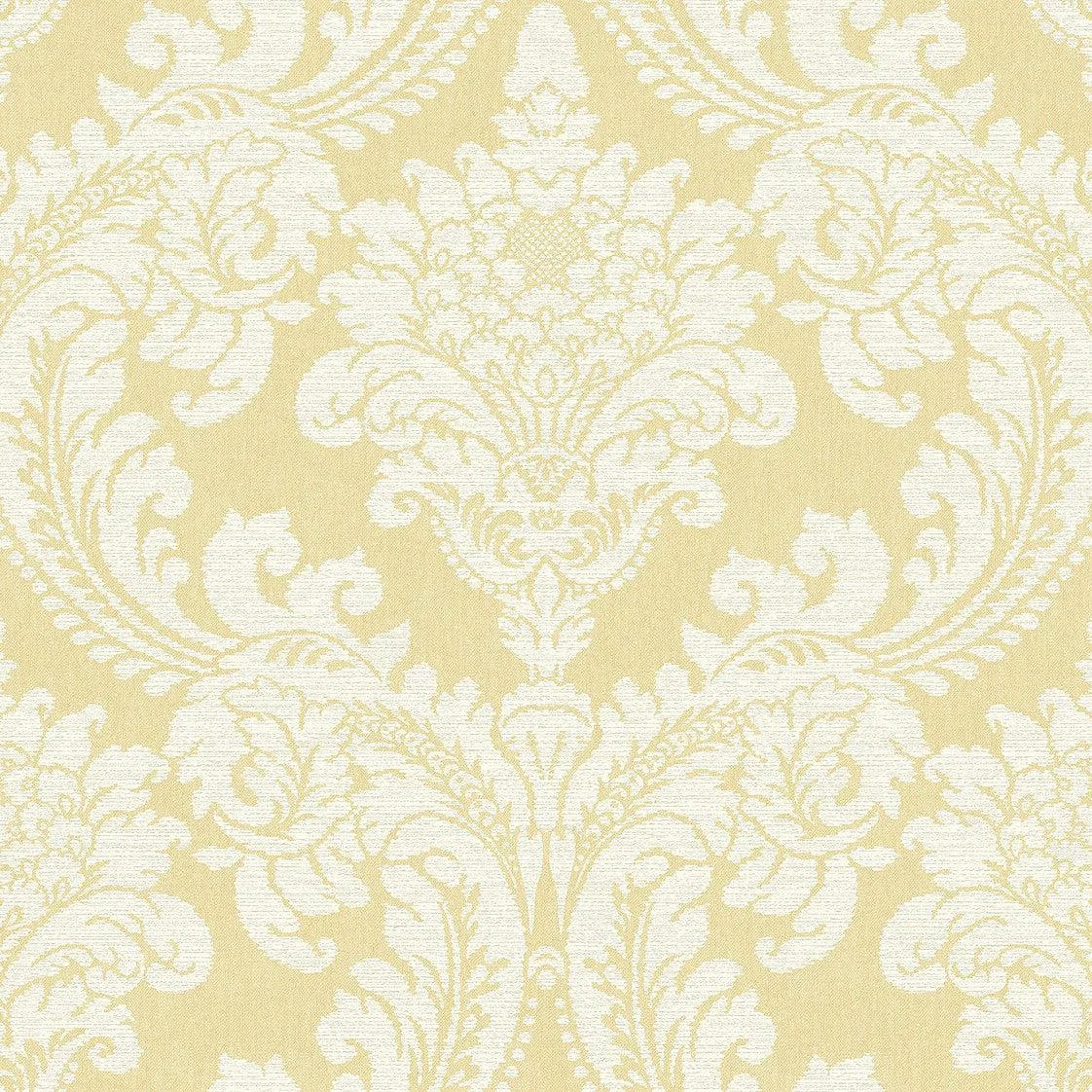 Tapestry Damask Wallpaper // Yellow