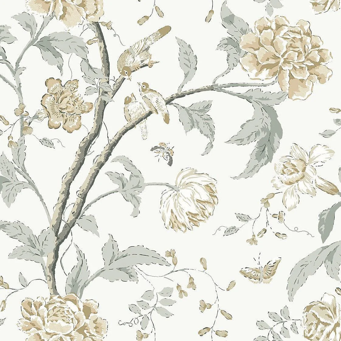 Teahouse Floral Wallpaper // Neutral