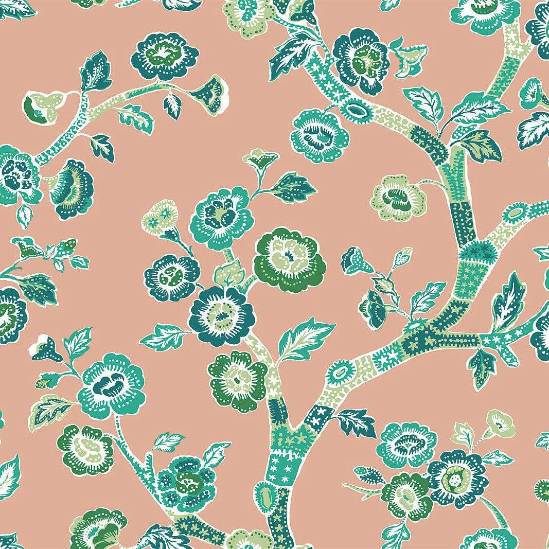 Temple Garden Peel & Stick Wallpaper // Coral