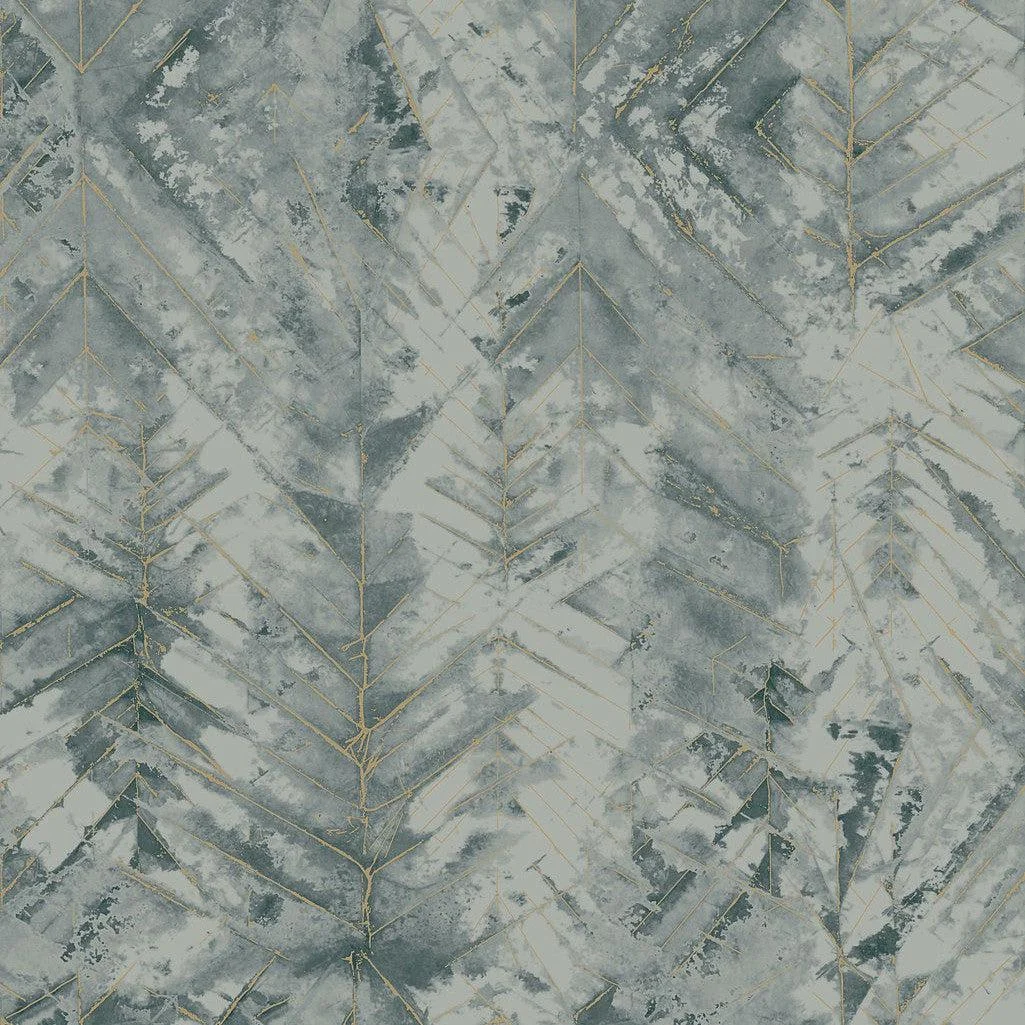 Textural Impremere Wallpaper // Blue & Green Metallic