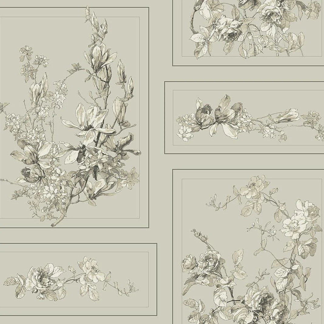 The Magnolia Wallpaper // Brown & Grey