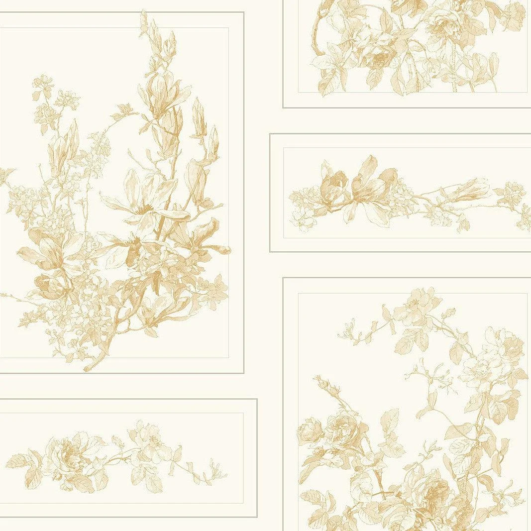 The Magnolia Wallpaper // Brown & White