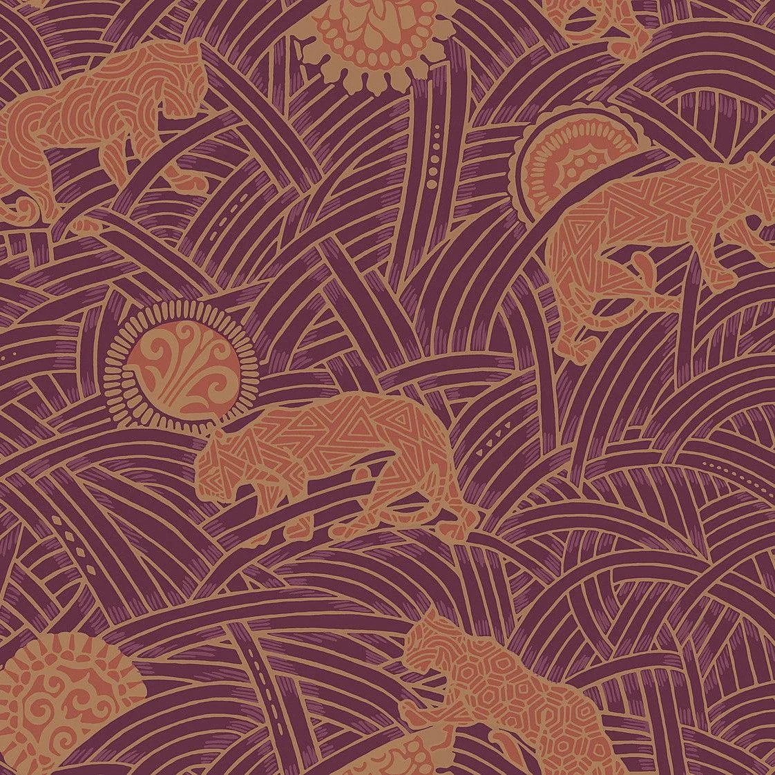 Tibetan Tigers Wallpaper // Orange & Gold