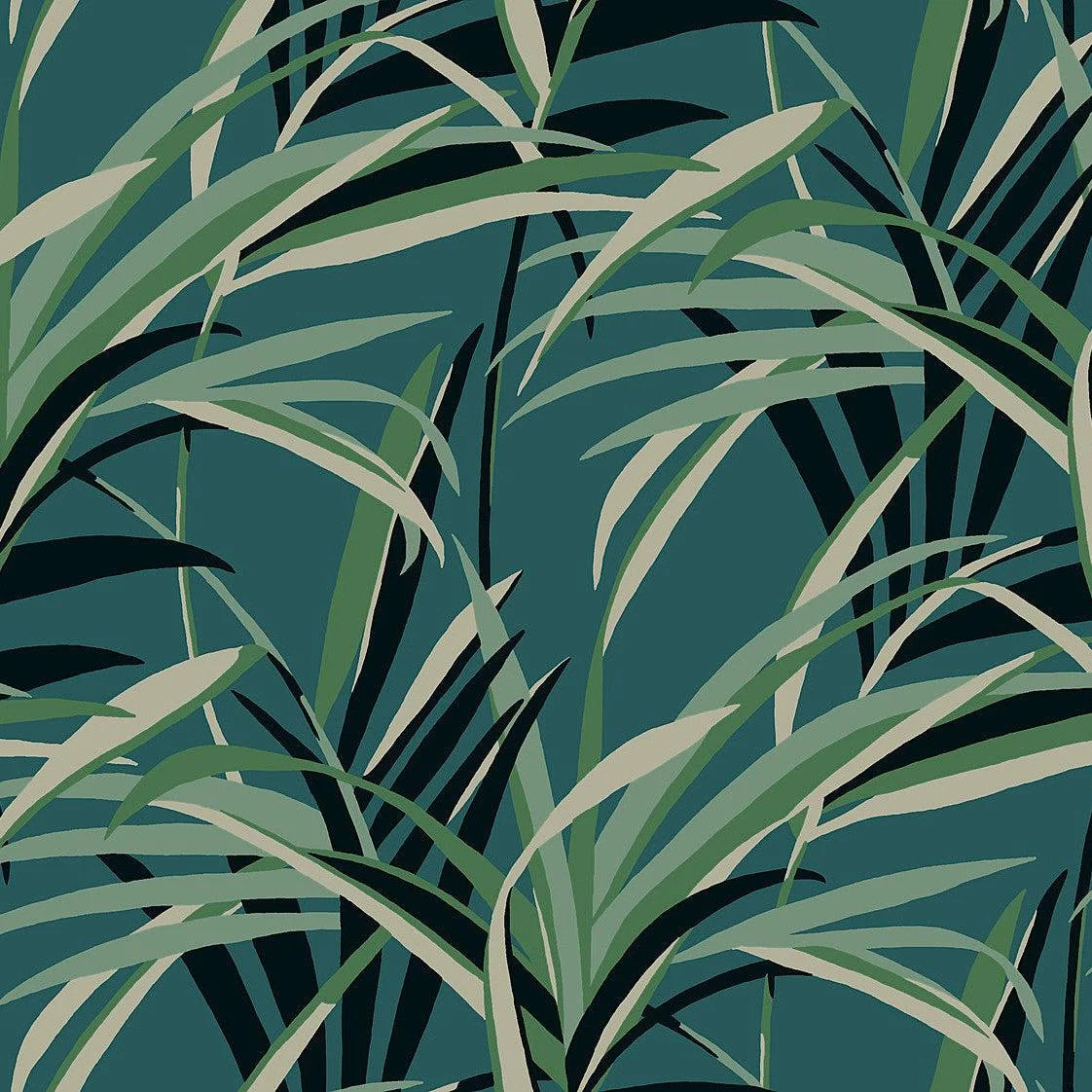 Tropical Paradise Wallpaper // Green & Teal