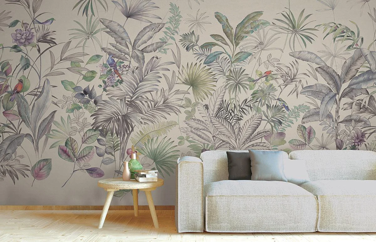 Tropical Wall Mural // Black