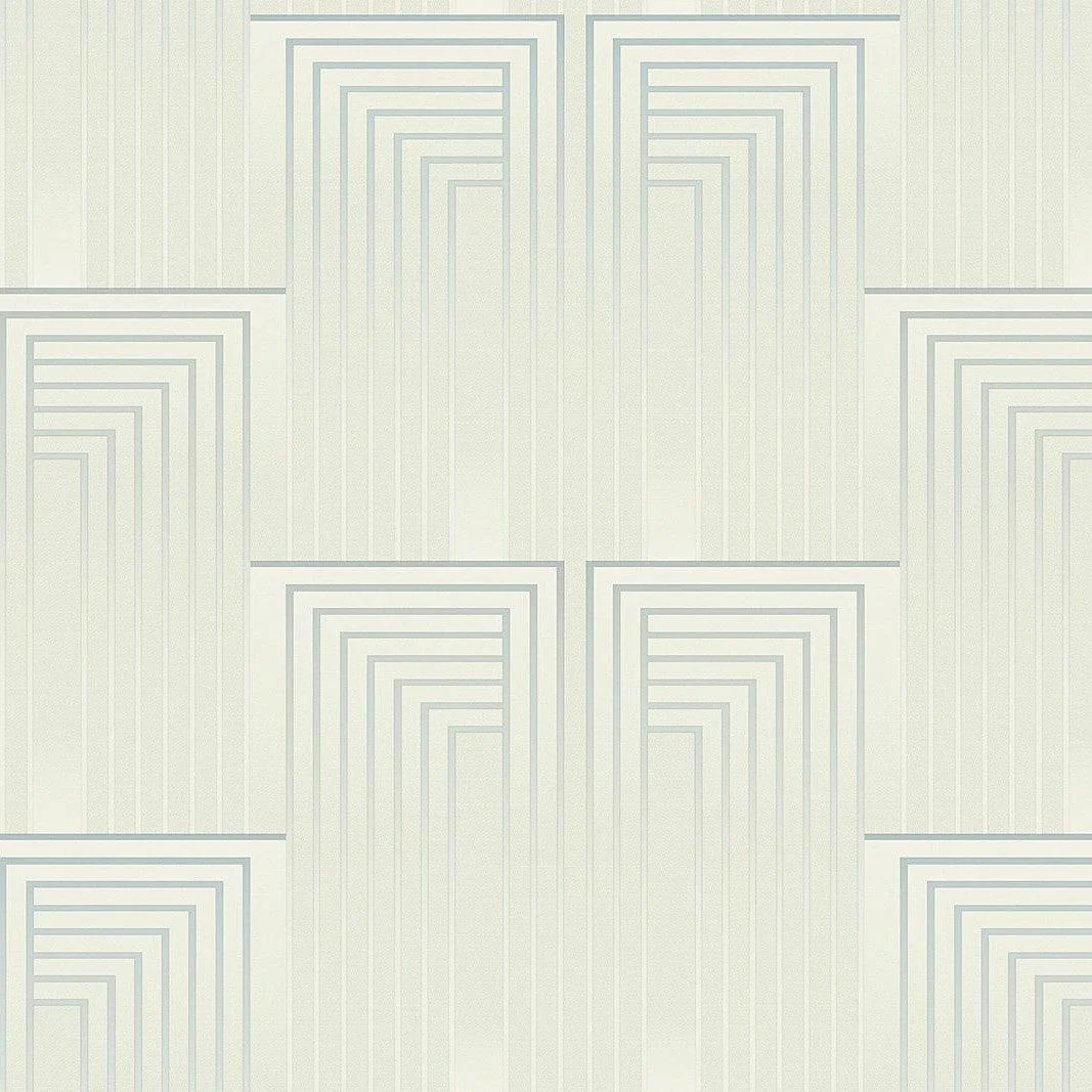 Vanishing Wallpaper // Dusty Blue & Silver