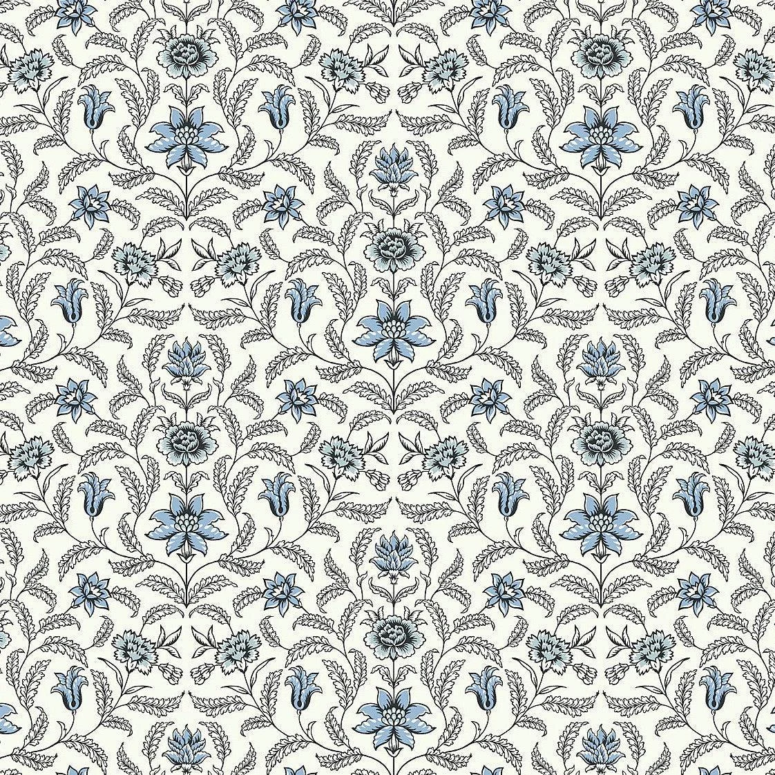 Vintage Blooms Wallpaper // Blue