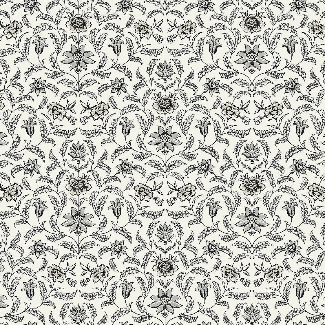Vintage Blooms Wallpaper // Grey