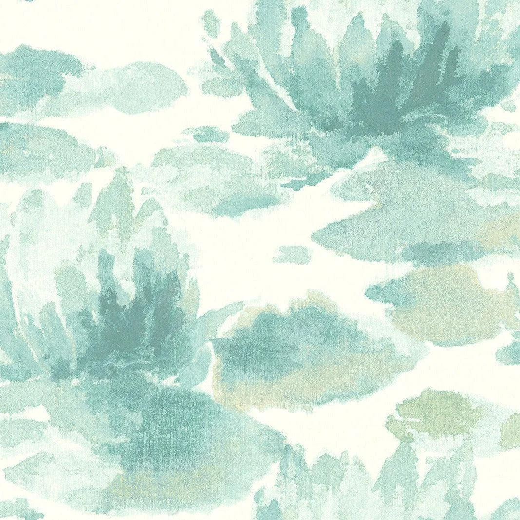 Water Lily Wallpaper // Blue