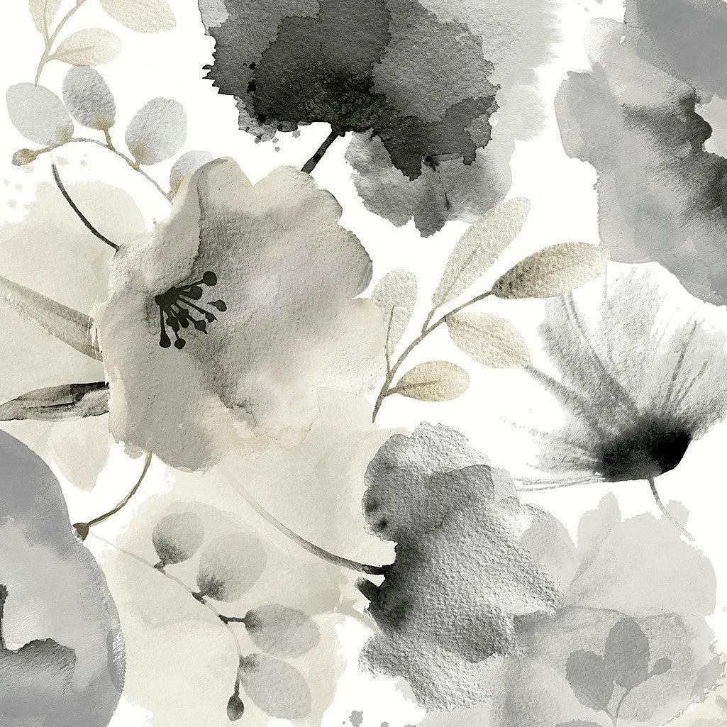 Watercolor Bouquet Wallpaper // Charcoal