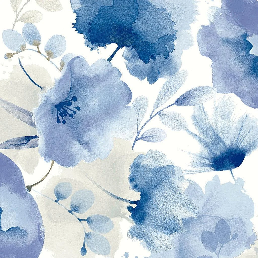 Watercolor Bouquet Wallpaper // Cobalt