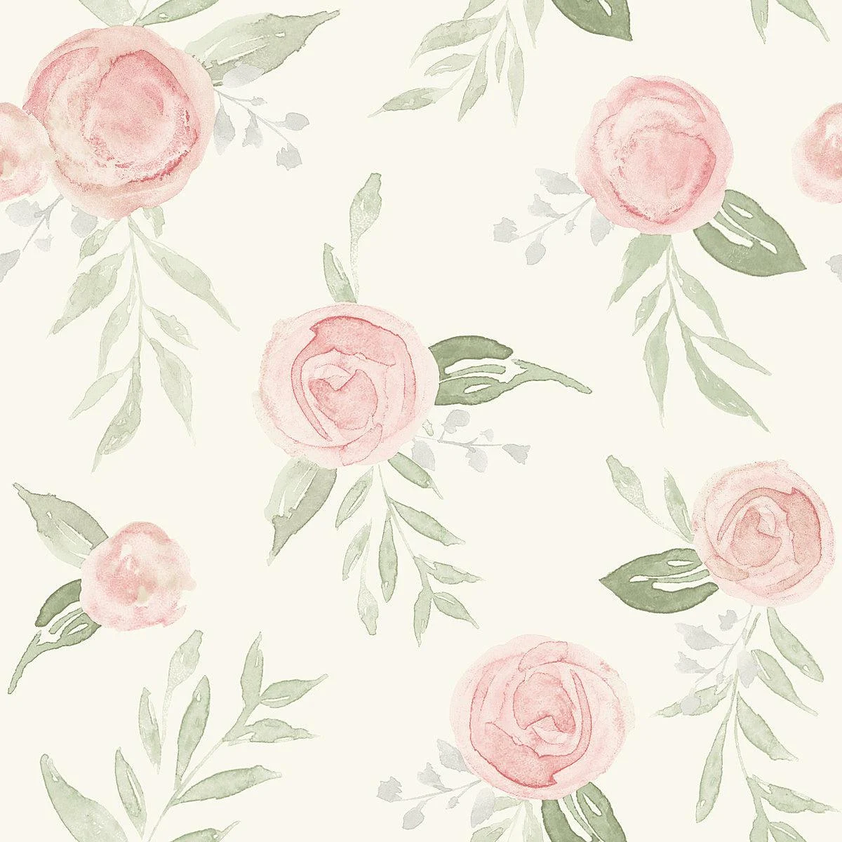 Watercolor Roses Wallpaper // Coral