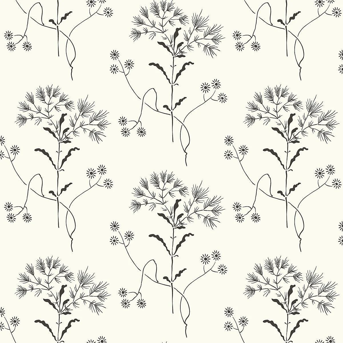 Wildflower Wallpaper // Black & White